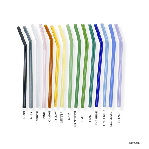 8" Tinted Bent Glass Straw