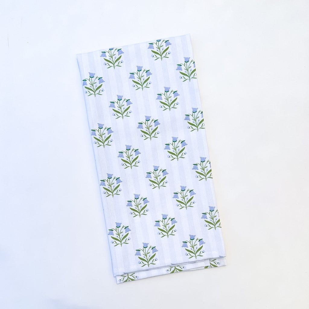 Bellflowers and Stripes | Tea Towel