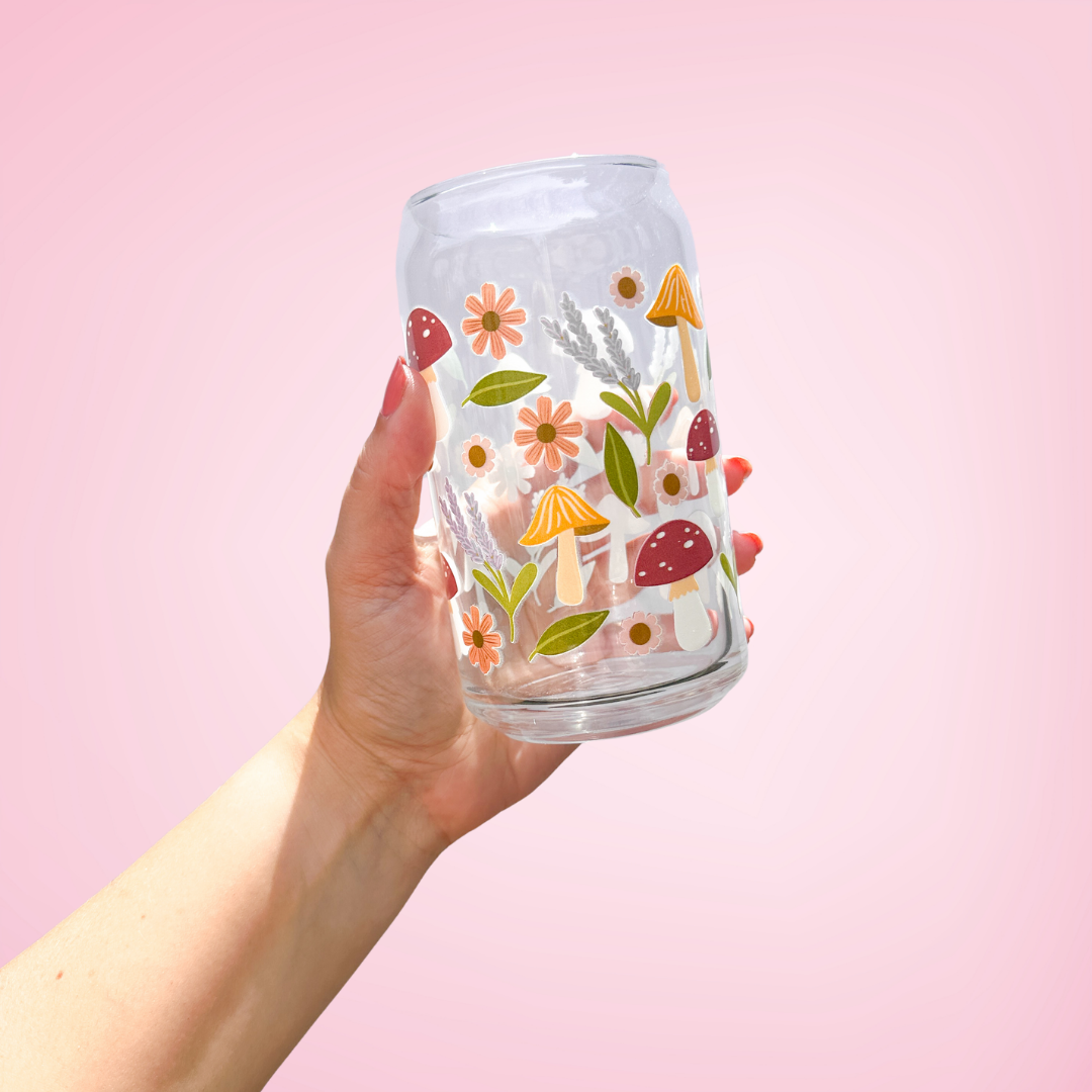 Mushroom Fields | Glass Tumbler