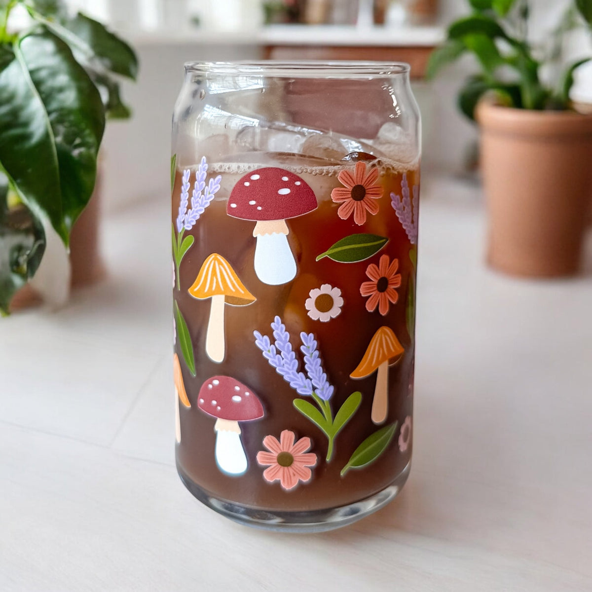 Mushroom Fields | Glass Tumbler