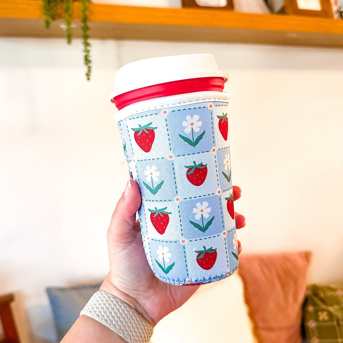 Strawberry Fields | Reusable Coffee Sleeve