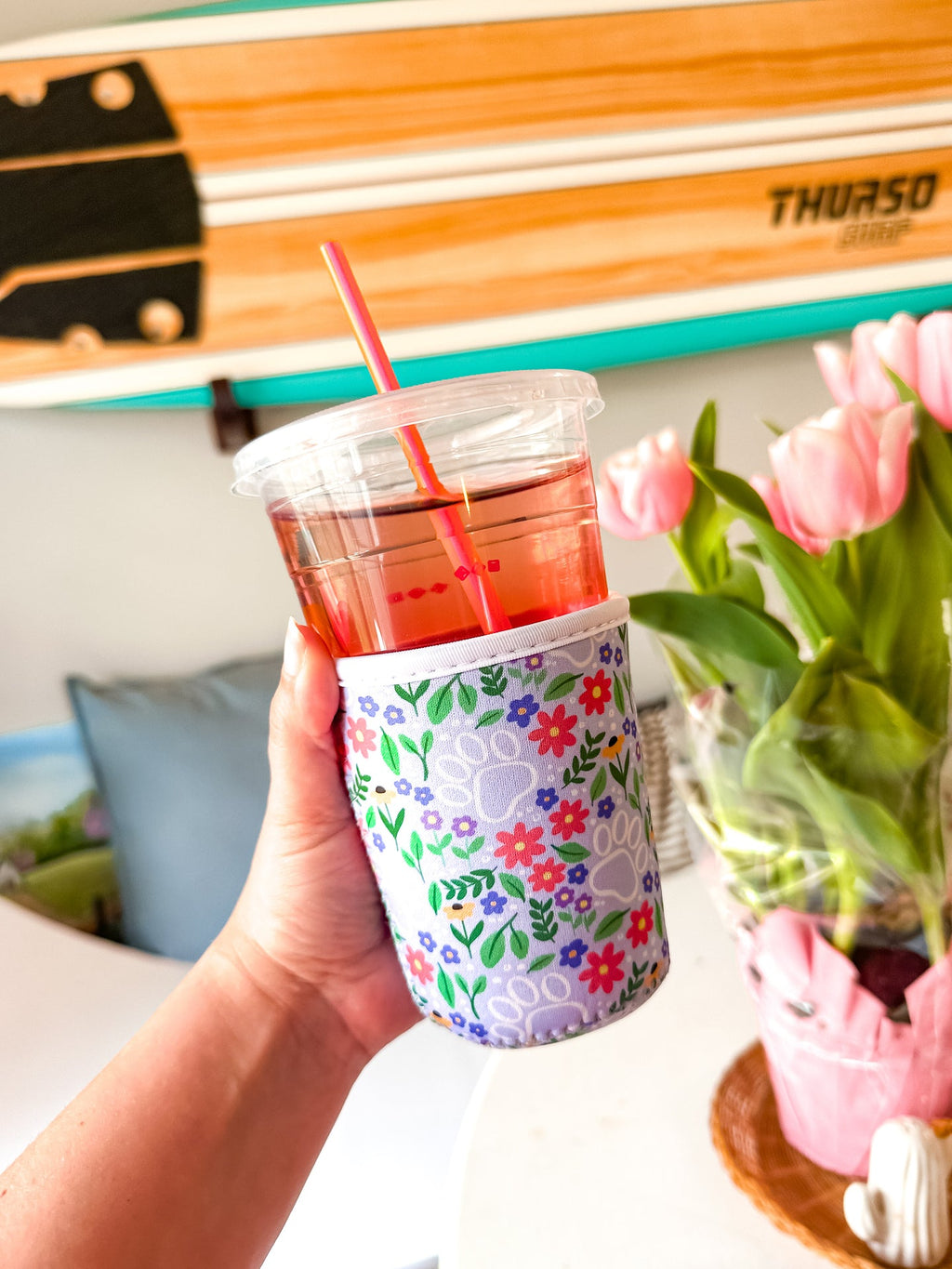Petals and Paws| Reusable Coffee Sleeve
