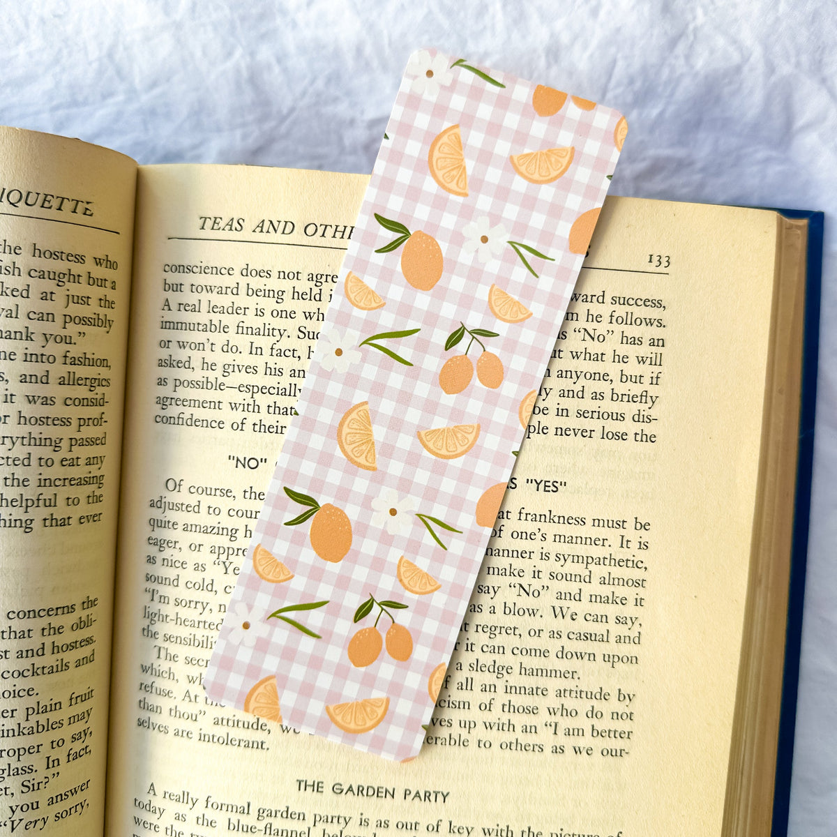 Lemon Gingham | Bookmark