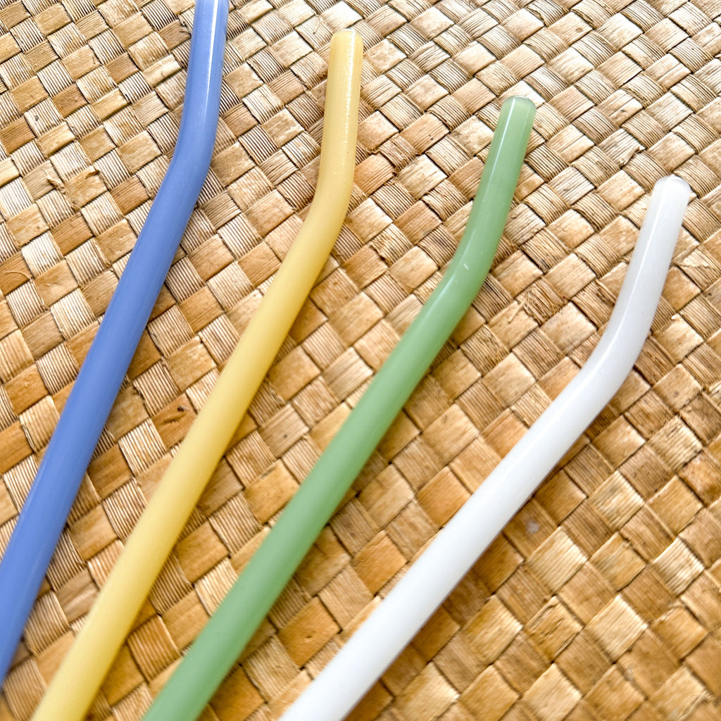 8" Tinted Bent Glass Straw